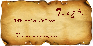 Tézsla Ákos névjegykártya